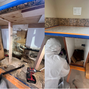 Before and after mold removal in Orange County